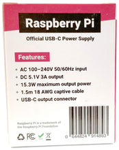 Load image into Gallery viewer, Raspberry Pi Official Black power supply