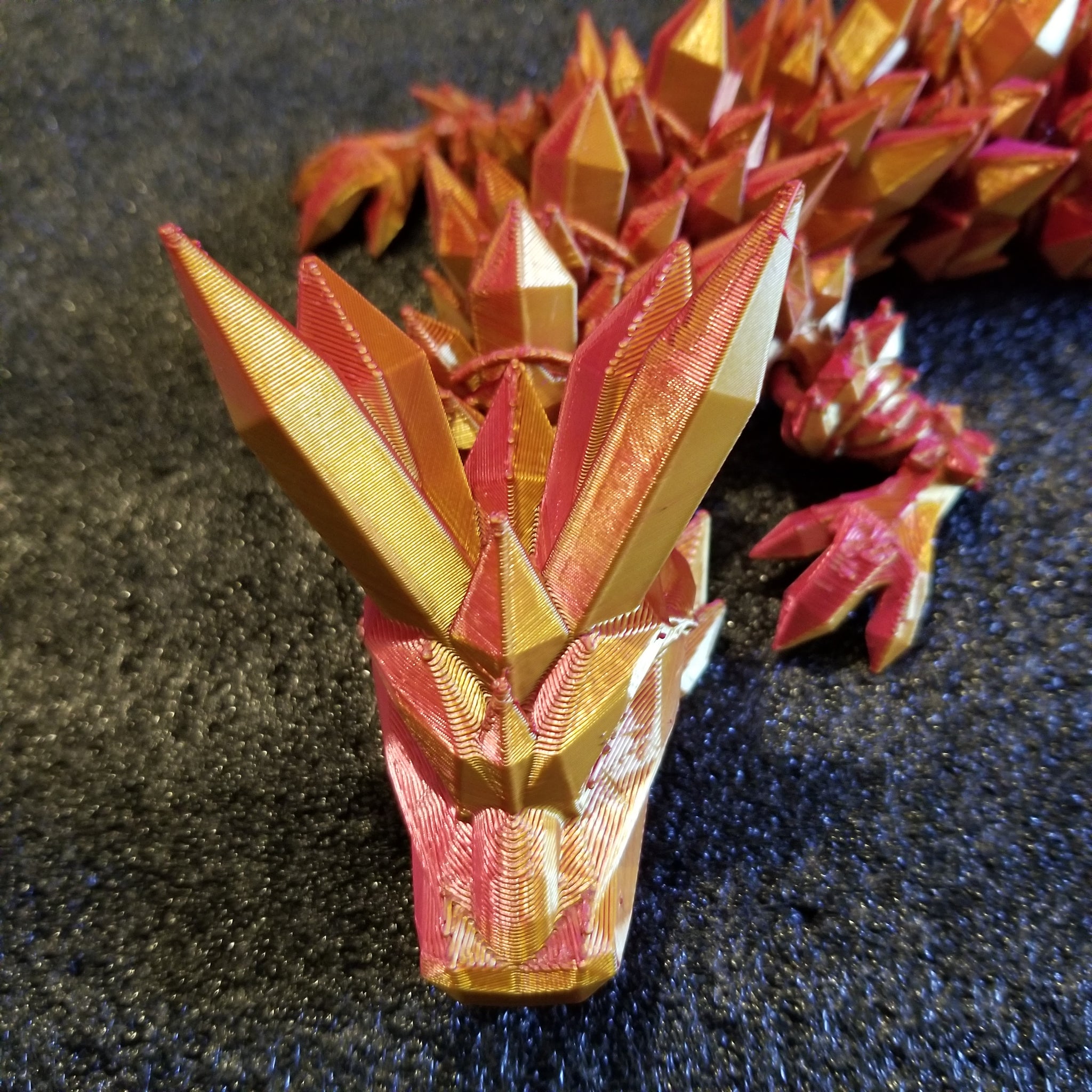 3d printed Articulating Flexi Crystal Dragon designed by