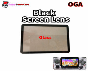 Black frame Glass Screen Lens for Odroid Go Advance fits both Original and Black Edition
