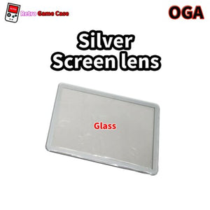 Silver frame Glass Screen Lens for Odroid Go Advance fits both Original and Black Edition
