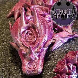 3d printed Articulating Rose Dragon designed by Cinderwing3d